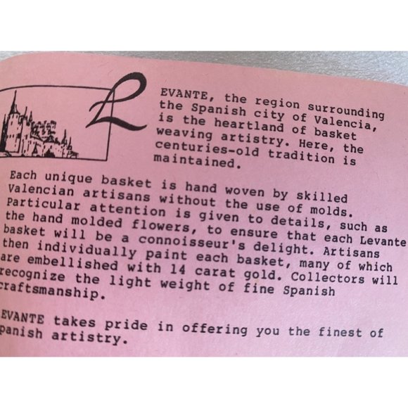 Vintage Porcelain Levante Made in Spain small ceramic woven basket - Picture 11 of 12